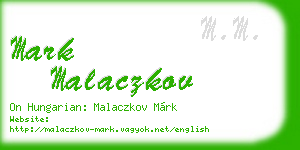 mark malaczkov business card